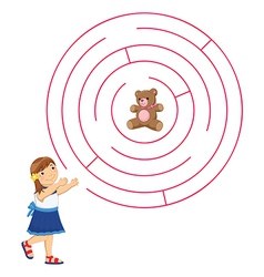 Girl and Maze Girl and Maze vector image