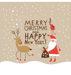 Christmas card with handwritten text vector image