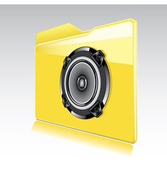 Folder with abstract audio speaker vector image