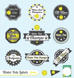 Water Polo League Champions Labels vector image