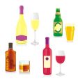 Bottles and glasses vector image