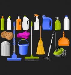 Cleaning icons vector image