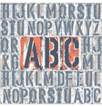 Vintage letterpress printing blocks set vector image