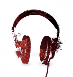 Floral headphones vector image