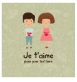 Valentine kids greeting card vector image