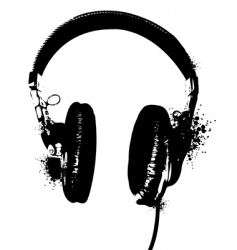 Headphones stencil Headphones stencil vector image