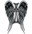 Cross wing emblem vector image