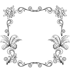 Abstract floral background outline vector image