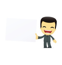 Funny cartoon asian businessman vector image