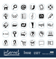 Internet and media icons set vector image
