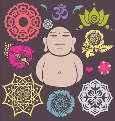 Buddha floral collection vector image
