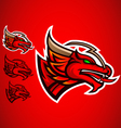 Red dragon emblem logo Red dragon emblem logo vector image
