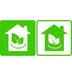 Two eco houses Two eco houses vector image