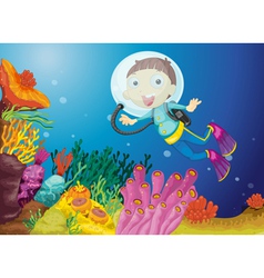 Scuba diving vector image
