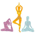 Yoga girls vector image