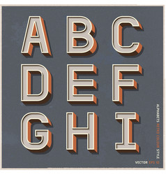Alphabet retro color vector image