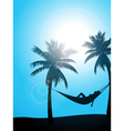 Summer sunbather silhouette vector image