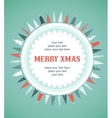 Christmas background with homes and birds Christmas background with homes and birds vector image