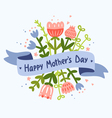 Happy Mothers Day floral greeting vector image