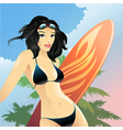 Surfer girl vector image