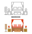 Bedroom concept - flat style and line style Bedroom concept - flat style and line style vector image