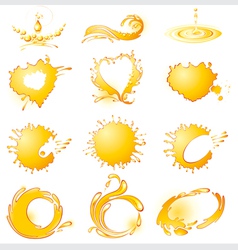 Collection of orange design elements vector image