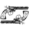 Hand guns vector image