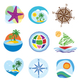 Collection of icons for the travel and tourism vector image