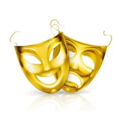 Gold theater masks vector image