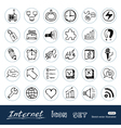 Internet media and network web icons set vector image