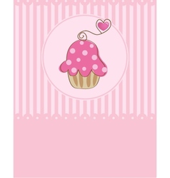 Piece of cake cupcake vector image