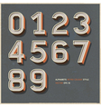 Alphabet number retro color vector image