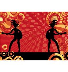 Girls playing guitars vector image