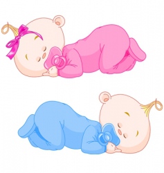 Sleeping babies vector image