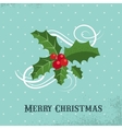 Christmas background with holly leafs vector image