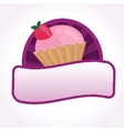 Piece of cake cupcake vector image
