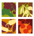 Abstract vegetable and fruit designs set 1 vector image
