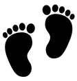 Baby feet clean black icon vector image