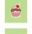 Piece of cake cupcake vector image