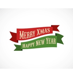 Retro Christmas background ribbons with text vector image