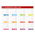 Calendar 2014 English Type 4 vector image
