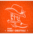 Cowboy merry christmas with cowboy boot and Cowboy merry christmas with cowboy boot and vector image