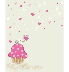 Piece of cake cupcake vector image