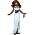 African Woman In White Evening Dress vector image