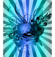 Turntable with rays background vector image