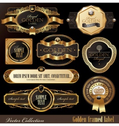 Set of golden luxury frames vector image