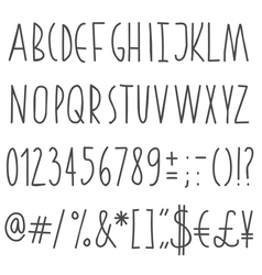 Simple hand drawn font vector image