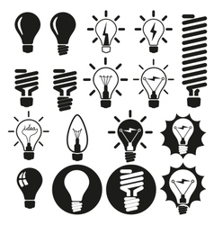 Light bulbs Bulb icon set vector image
