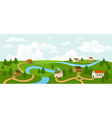 Summer village landscape vector image