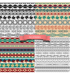 Big set of of vintage borders for design vector image